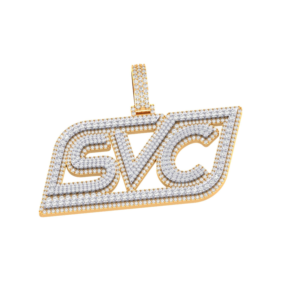 SVC Yellow and White Gold Diamond Set Pendant