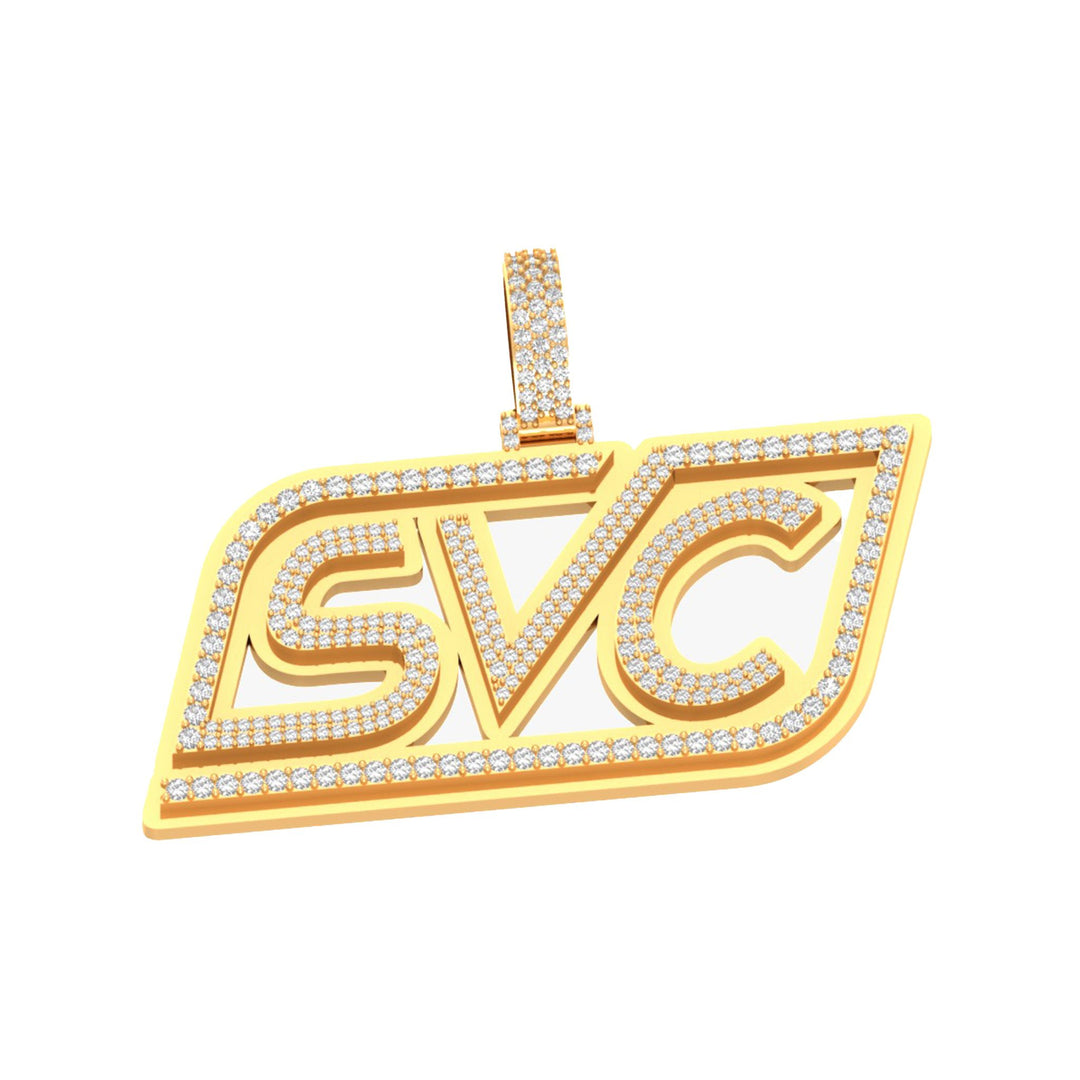 SVC Yellow Gold Diamond Cut Pendant